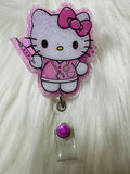 Ghost Kitty Glitter Badge Reel