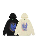 Girl Figure & Letter Graphic Hoodie