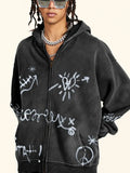 Hand-Painted Fleece Hoodie