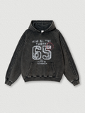 Vintage Number  Printed 410g Cotton Hoodie