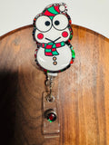 Snowman Frog Winter Badge Reel