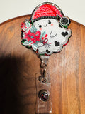 Poinsettia Ghostie Badge Reel