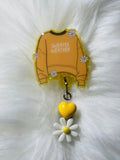 Flower Sweater Weather Badge Reel