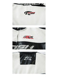 Fashionable Letter & Racing Car Printed Faux Leather Jacket for Men