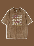 Kids Lively Vintage Letter Print T-Shirt