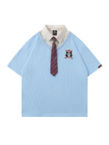 Y2K Polo Collar Tees with Tie