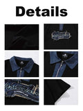 Letter Graphic Zip Polo Shirt