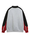 Patchwork Color Half-zip Polo Sweatshirt