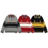 Splice Contrast POLO Neck Sweater