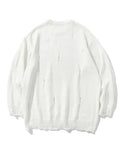 Men's Letter Embroidered Hole Versatile Knit Sweater