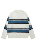 Men's Contrast Color Turn-down Collar Sweater