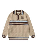 Men's Casual Colorblock Striped Sweater