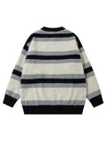 Men's Casual Colorblock Butterfly Striped Sweater