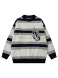 Men's Casual Colorblock Butterfly Striped Sweater