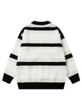 Men's Casual Colorblock Butterfly Striped Sweater