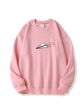 Paper Plane Heart Print Cotton Sweatshirt for Valentine's Day