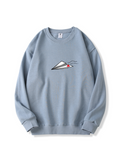 Paper Plane Heart Print Cotton Sweatshirt for Valentine's Day