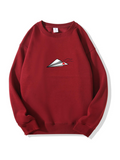 Paper Plane Heart Print Cotton Sweatshirt for Valentine's Day