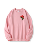 Red Rose Printed Cotton Sweatshirt for Valentine's Day