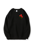 Red Rose Printed Cotton Sweatshirt for Valentine's Day