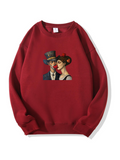 300g Oil Painting Love Printed Cotton Sweatshirt