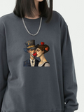 300g Oil Painting Love Printed Cotton Sweatshirt