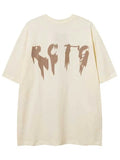 Y2K Washed Vintage Letter Graphic T-shirt