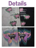 Y2K Washed Vintage Butterfly Graphic T-shirt