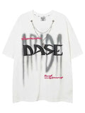 Letter Foam Graphic Tees With Necklace