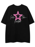 Y2K Star Graphic Tees With Necklace