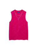 Sleeveless T-shirt with Cross Necklace