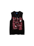 Vintage Letter Printed Vest