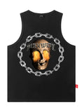 Hip Hop Cotton Skeleton Printed Sleeveless T-shirt