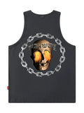 Hip Hop Cotton Skeleton Printed Sleeveless T-shirt