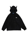 Gothic Devil Horn Y2k Zip Up Hoodie