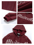 Gothic Letter Prints Zip Up Hoodie